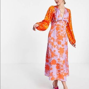 NWT ASOS Design Open Back Satin Midi